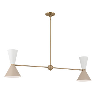 Phix 48 Inch 4 Light Linear Chandelier in Champagne Bronze with Greige and White (10687|52569CPZGRG)
