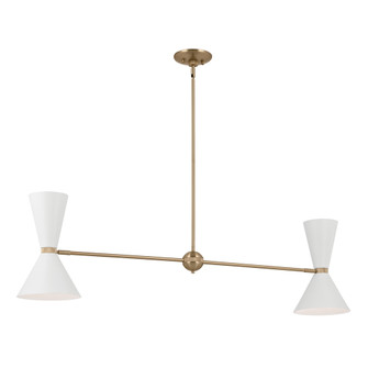 Phix 48 Inch 4 Light Linear Chandelier in Champagne Bronze with White (10687|52569CPZWH)