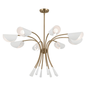Arcus 45.5 Inch 8 Light Chandelier in Champagne Bronze with White (10687|52560CPZWH)