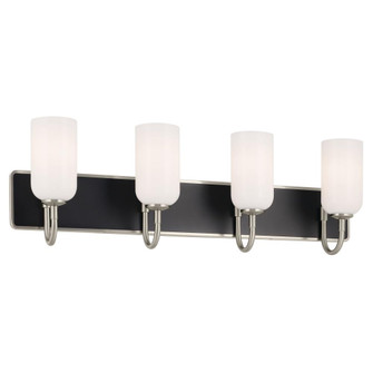 Solia 32 Inch 4 Light Vanity with Opal Glass in Brushed Nickel with Black (10687|55164NI)
