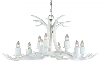 Vail 9L Antler Chandelier White, Polished Nickel (51|H0162)