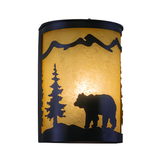 Bozeman 1 Light Bronze Rustic Bear Tree Indoor Outdoor Flush Wall Sconce (51|WS55708BBZ)