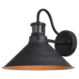 Outland 12-in. W Hammered Metal Rustic Bronze Motion Sensor Dusk to Dawn Outdoor Wall Light (51|T0670)