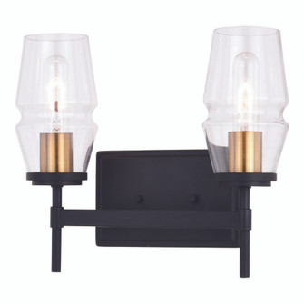 Warren 2 Light Vanity Light Matte Black and Brushed Brass (51|W0392)