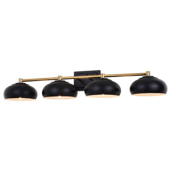 Belmont 4 Light Vanity Matte Black and Satin Brass (51|W0387)
