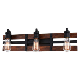 Carrington 3L Vanity Matte Black and Deep Walnut (51|W0380)