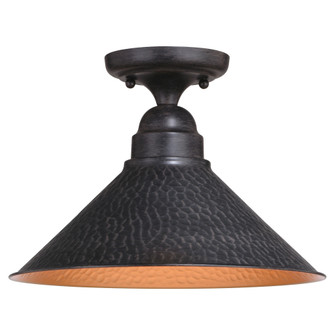 Outland Hammered Metal Bronze Rustic Outdoor Semi Flush Mount Ceiling Light (51|T0667)