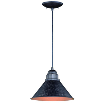 Outland 10-in Outdoor Pendant Light Aged Iron and Light Gold (51|T0349)