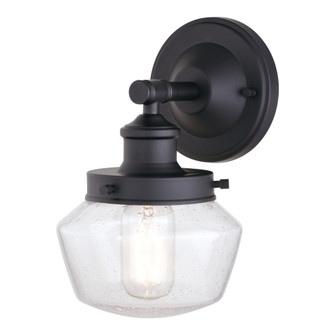VAXCEL Collins 9.5 in. H 1-Light Matte Black Farmhouse Outdoor Wall Sconce made of Durable Steel, Cl (51|T0573)