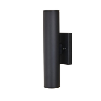VAXCEL Chiasso 14.25 in. H 2-Light Textured Black Outdoor Wall Sconce made of Rust-Resistant Aluminu (51|T0552)