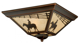 Trail 14-in Horse Outdoor Flush Mount Ceiling Light Burnished Bronze (51|T0109)