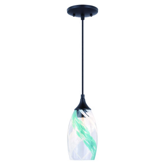 Milano Bronze Mini Pendant Ceiling Light Blue Glass (51|P0279)