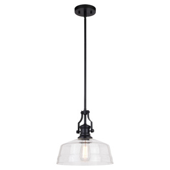 Beloit 1 Light Matte Black Farmhouse Pendant Light with Clear Glass Dome (51|P0380)