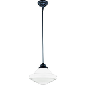 Huntley 12-in Pendant Milk Glass Oil Rubbed Bronze (51|P0243)