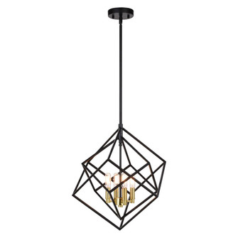 Rad 17.5-in. 4 Light Pendant Black and Natural Brass (51|P0372)