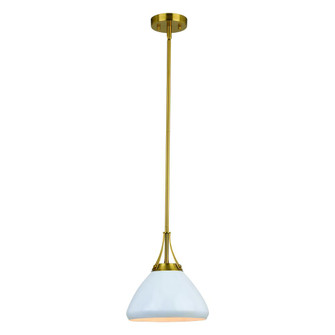 Dayna 10-in Pendant Satin Brass and Glossy White with Matte White (51|P0369)