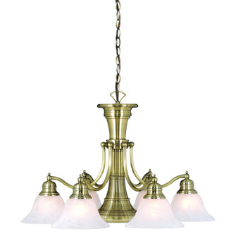 Standford 6L Antique Brass Chandelier with Down Light and Switch (51|CH30307A)
