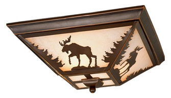Yellowstone 14-in Moose Flush Mount Ceiling Light Burnished Bronze (51|CC55614BBZ)