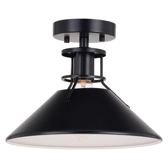 Canton 11.5-in W Black Farmhouse Semi Flush Mount Ceiling Light (51|C0270)