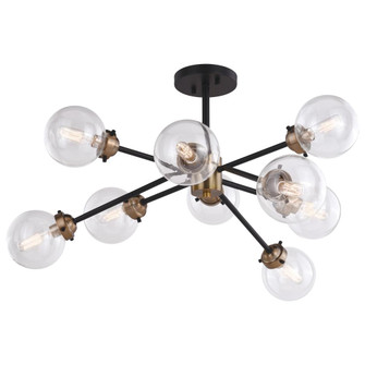 Orbit 30 in. W 9 Light Semi-Flush Mount Oil Rubbed Bronze and Muted Brass (51|C0238)