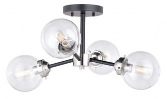 Orbit 20-in Semi Flush Ceiling Light Satin Nickel and Oil Rubbed Bronze (51|C0133)