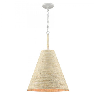Abaca 17'' Wide 1-Light Pendant - Textured White (91|32456/1)