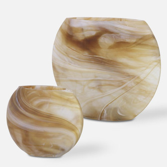 Uttermost Fusion Swirled Caramel & Ivory Vases Set/2 (85|18070)
