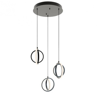 Lock 3 Light Round Pendant MB 120V,BK (1|LCKP09L30D1BKRND3)