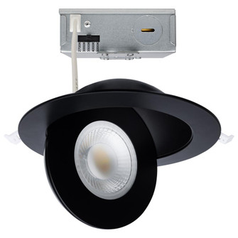 15 Watt; CCT Selectable; LED Direct Wire Downlight; Gimbaled; 6 Inch Round; Remote Driver; Black (27|S11862)