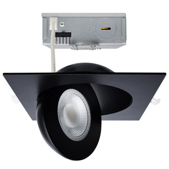 15 Watt; CCT Selectable; LED Direct Wire Downlight; Gimbaled; 6 Inch Square; Remote Driver; Black (27|S11863)