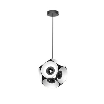 MAGELLAN 24'' CHANDELIER OUTER BLACK INNER WHITE METAL 95W, 120VAC WITH LED DRIVER, 3000K, 90CRI (461|CH51224-BK / WH)