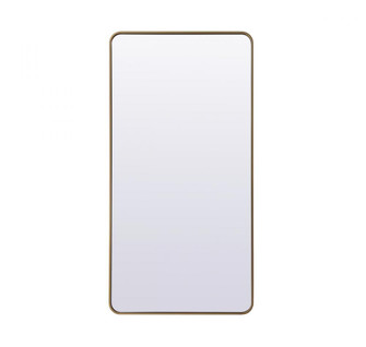 Soft Corner Metal Rectangle Full Length Mirror 30x60 Inch in Brass (758|MR80FL3060BR)