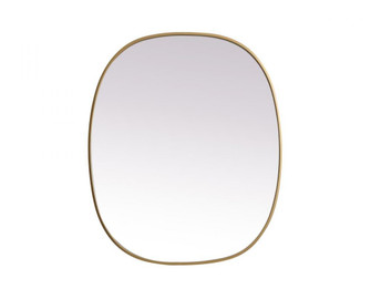 Metal Frame Oval Mirror 30x36 Inch in Brass (758|MR2B3036BRS)