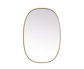 Metal Frame Oval Mirror 27x40 Inch in Brass (758|MR2B2740BRS)