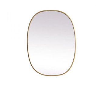 Metal Frame Oval Mirror 27x36 Inch in Brass (758|MR2B2736BRS)