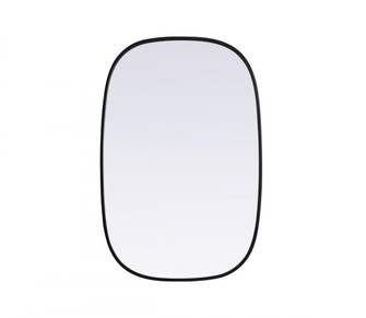 Metal Frame Oval Mirror 24x36 Inch in Black (758|MR2B2436BLK)