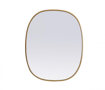Metal Frame Oval Mirror 24x30 Inch in Brass (758|MR2B2430BRS)