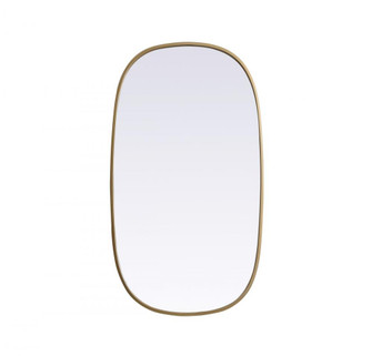 Metal Frame Oval Mirror 20x36 Inch in Brass (758|MR2B2036BRS)