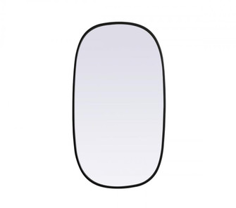 Metal Frame Oval Mirror 20x36 Inch in Black (758|MR2B2036BLK)