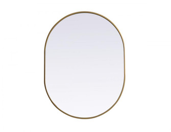 Metal Frame Oval Mirror 30x40 Inch in Brass (758|MR2A3040BRS)