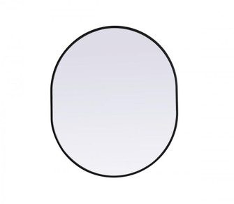 Metal Frame Oval Mirror 30x36 Inch in Black (758|MR2A3036BLK)