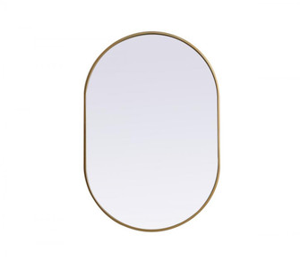 Metal Frame Oval Mirror 27x40 Inch in Brass (758|MR2A2740BRS)