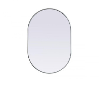 Metal Frame Oval Mirror 27x40 Inch in Silver (758|MR2A2740SIL)