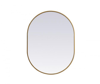 Metal Frame Oval Mirror 27x36 Inch in Brass (758|MR2A2736BRS)