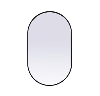 Metal Frame Oval Mirror 24x40 Inch in Black (758|MR2A2440BLK)