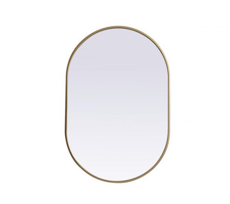 Metal Frame Oval Mirror 24x36 Inch in Brass (758|MR2A2436BRS)