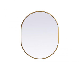Metal Frame Oval Mirror 24x30 Inch in Brass (758|MR2A2430BRS)