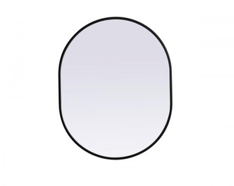 Metal Frame Oval Mirror 24x30 Inch in Black (758|MR2A2430BLK)