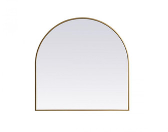 Metal Frame Arch Mirror 36x36 Inch in Brass (758|MR1A3636BRS)