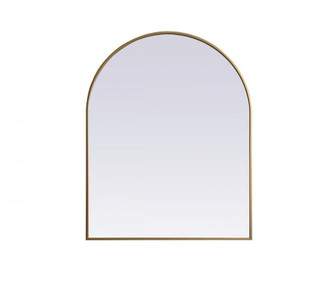 Metal Frame Arch Mirror 33x42 Inch in Brass (758|MR1A3342BRS)